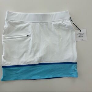 Belyn Key contrast band White and Blue Athletic Skirt